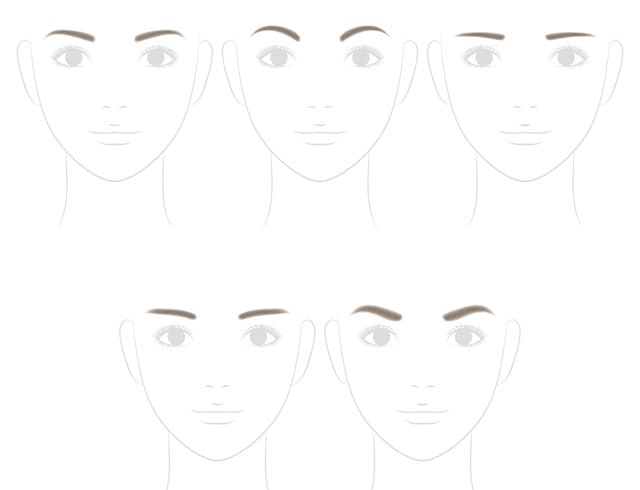 眉毛の形は主に5種類