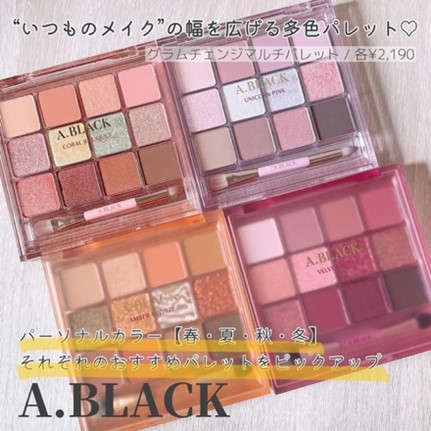 【パーソナルカラー別】いつものメイクの幅を広げる韓国の多色アイシャドウパレット「A.BLACK」 イメージ